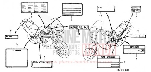 CAUTION LABEL XL1000VY de 2000